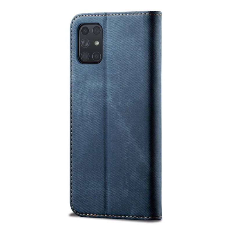 Folio Deksel Samsung Galaxy A72 4G / A72 5G Svart Jeansstoff Anti-fall