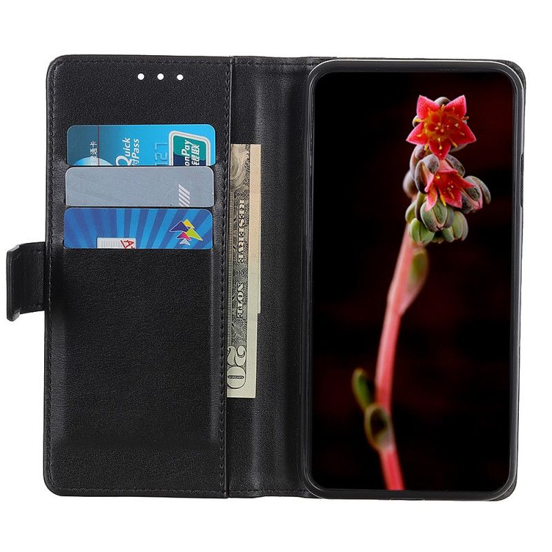 Lærdeksel Folio Deksel Samsung Galaxy A72 4G / A72 5G Svart Elegant Skinnstil