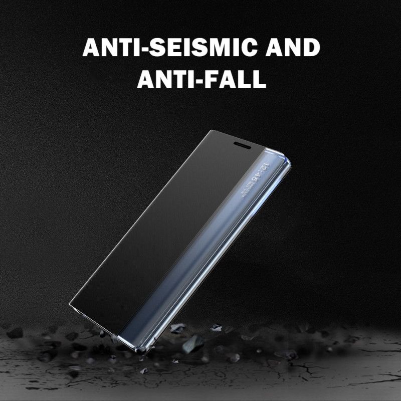 Vis Deksel Samsung Galaxy A72 4G / A72 5G Svart Teksturert Skinneffekt