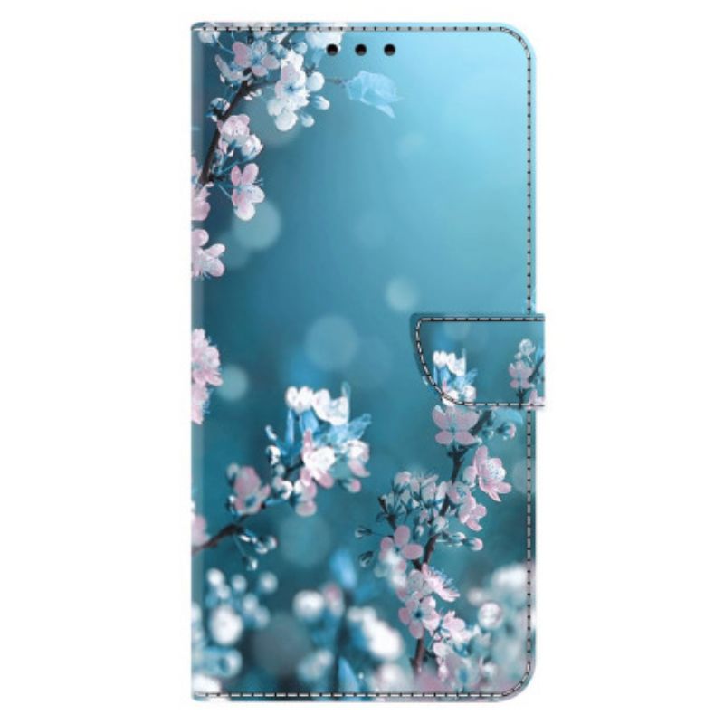 Folio Deksel Xiaomi 14 Pro Plommeblomstrer