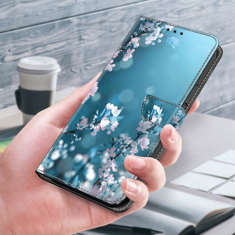 Folio Deksel Xiaomi 14 Pro Plommeblomstrer