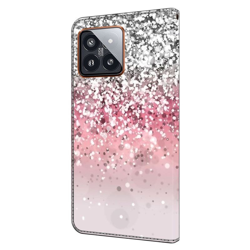 Lærdeksel Folio Deksel Xiaomi 14 Pro Gradient Glitter