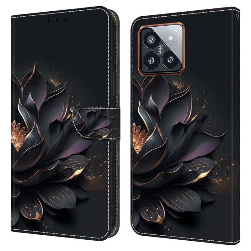 Lærdeksel Folio Deksel Xiaomi 14 Pro Lilla Lotus