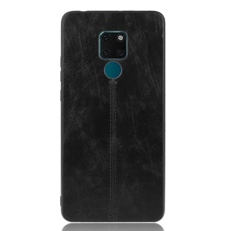 Deksel Huawei Mate 20 Svart Sydd Skinneffekt