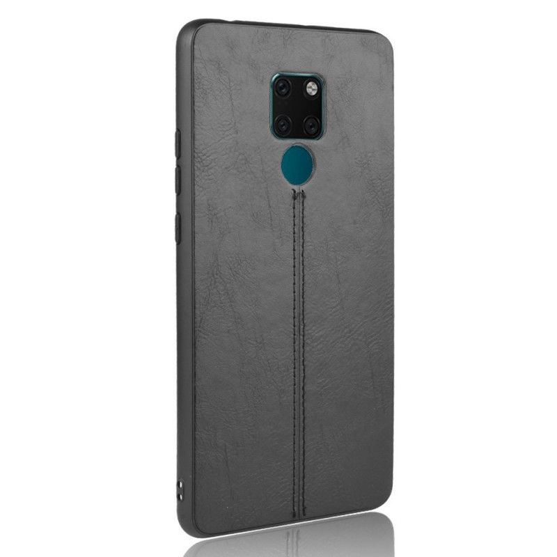 Deksel Huawei Mate 20 Svart Sydd Skinneffekt