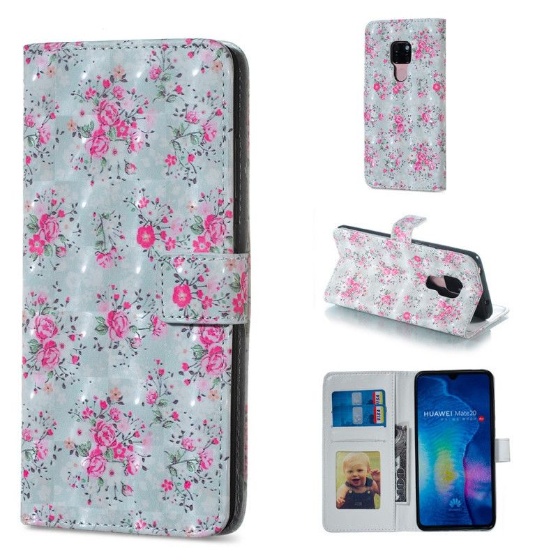 Folio Deksel for Huawei Mate 20 Blomster For Frihetsdesign