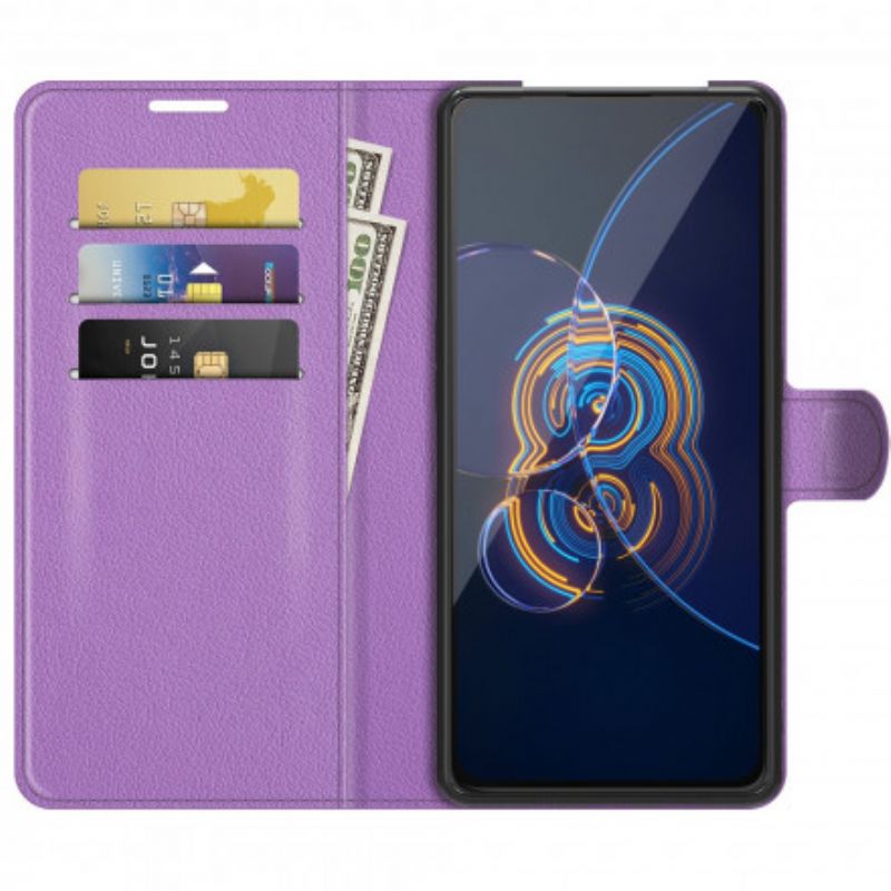 Folio Deksel Til Asus Zenfone 8 Flip Klassisk Kunstskinn