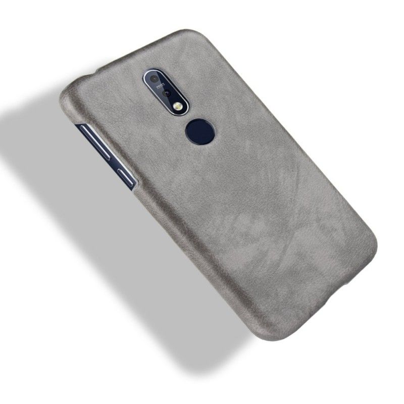 Deksel for Nokia 7.1 Brun Litchi-Skinneffekt