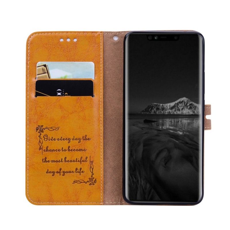 Folio Deksel Huawei Mate 20 Pro Rød Hatprins Vintage Oljevoks