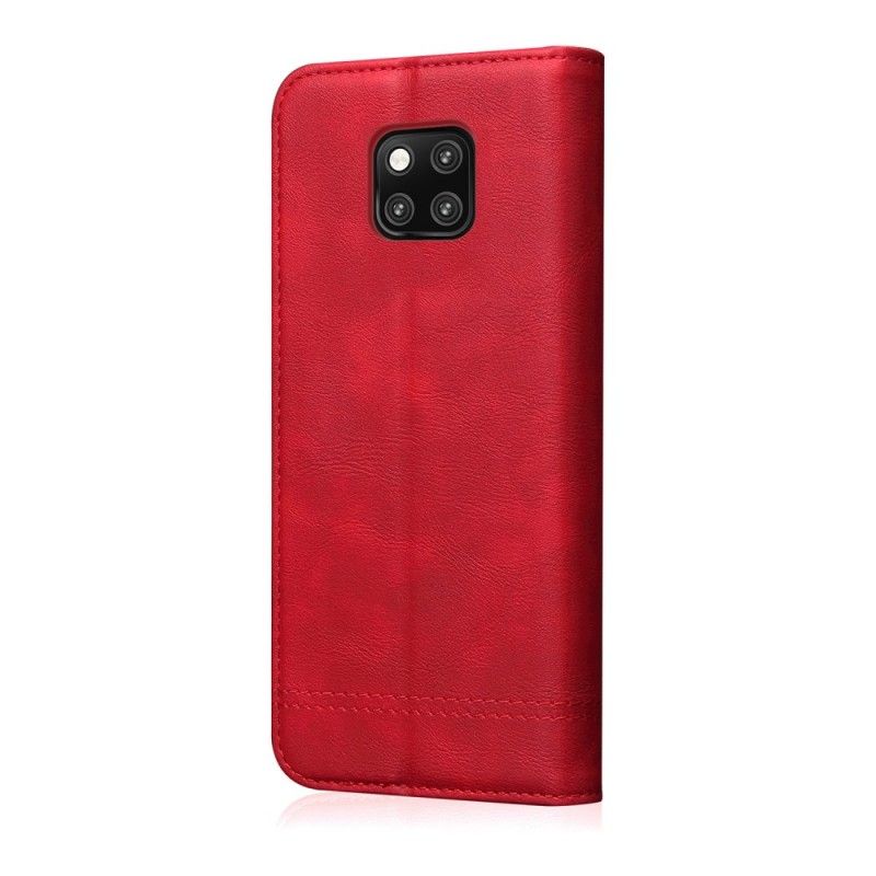 Folio Deksel Huawei Mate 20 Pro Svart Sydd Skinneffekt Anti-fall