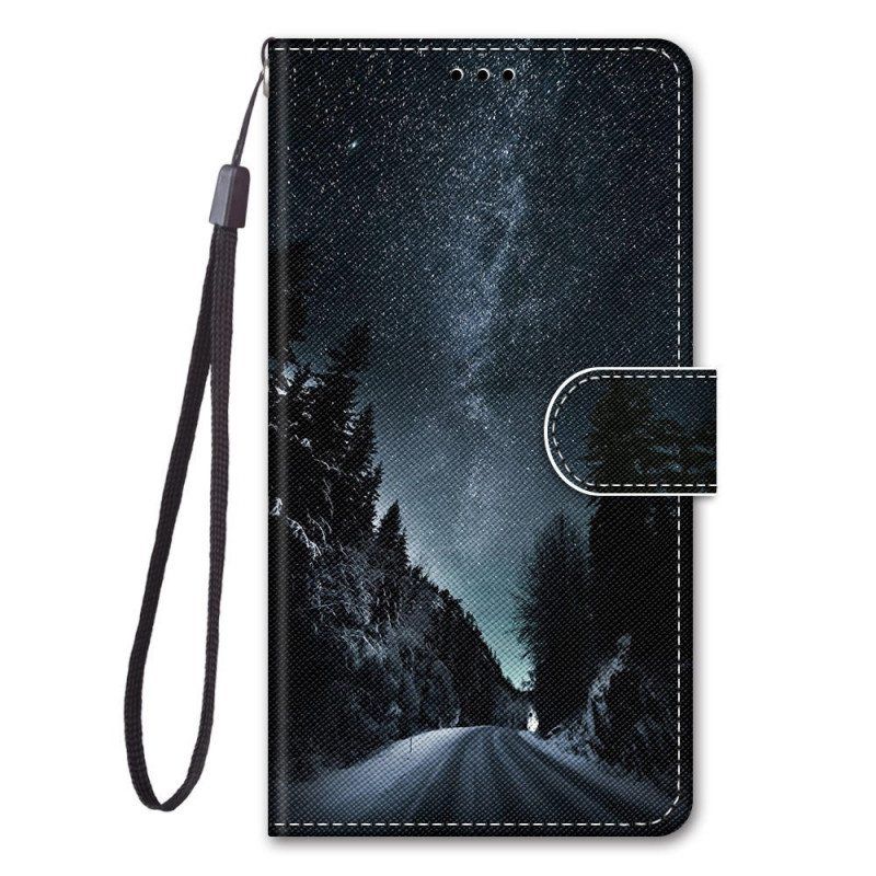 Folio Deksel Til Xiaomi Redmi Note 11 Pro Plus 5G Med Kjede Lanyard Landskap