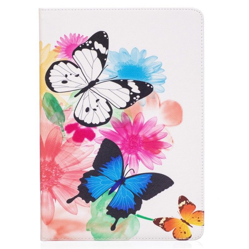 Lærdeksel Folio Deksel iPad Pro 10.5" Mobildeksel Malte Sommerfugler Og Blomster