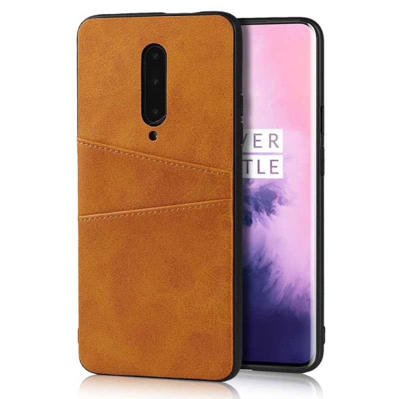 Deksel for OnePlus 7 Pro Rød Dobbeltkortholder I Skinntekstur