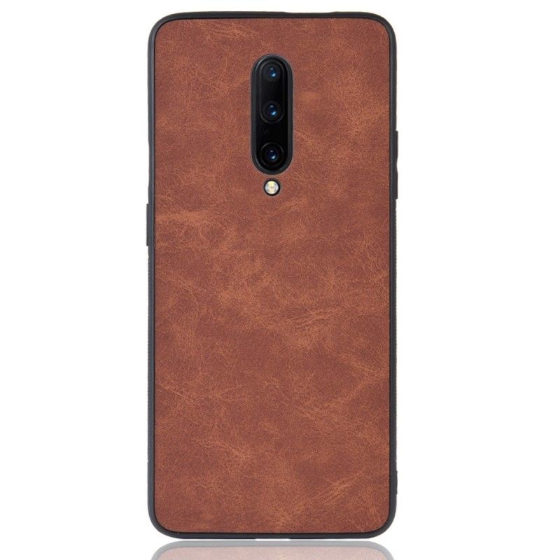 Deksel for OnePlus 7 Pro Svart Vintage Look Skinneffekt