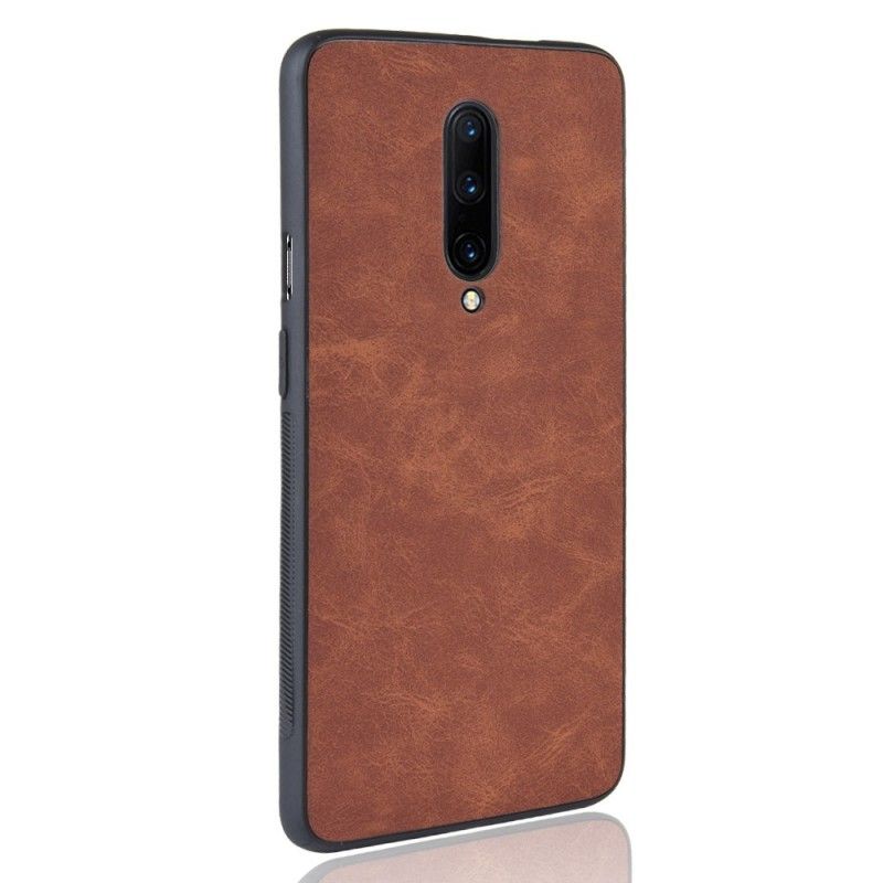 Deksel for OnePlus 7 Pro Svart Vintage Look Skinneffekt