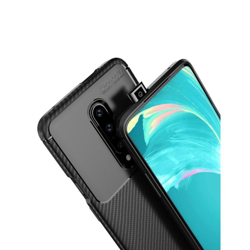 Deksel OnePlus 7 Pro Svart Fleksibel Karbonfibertekstur