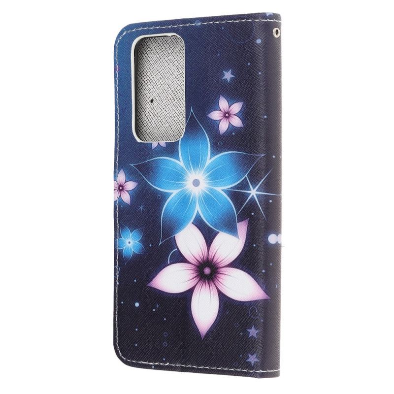 Lærdeksel Folio Deksel Honor 10X Lite Måneblomster Med Tanga