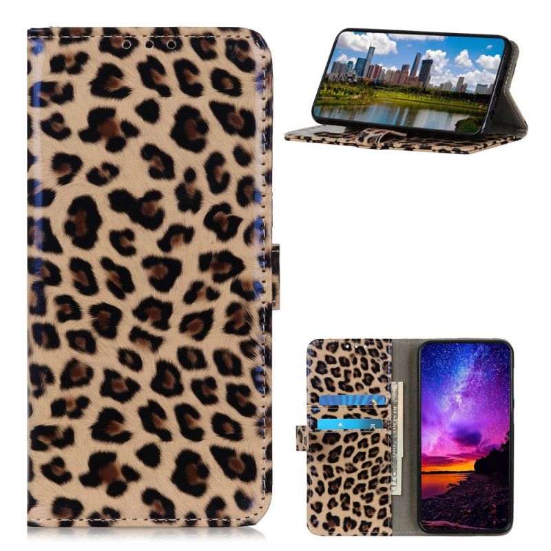 Lærdeksel Folio Deksel Honor 10X Lite Mobildeksel Enkel Leopard