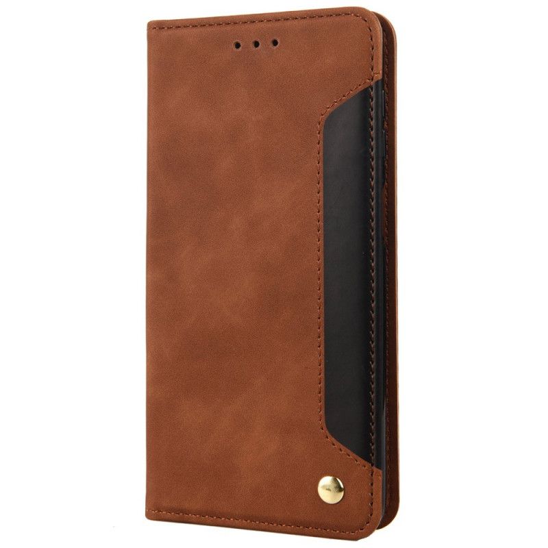 Folio Deksel Moto E20 / E30 / E40 Bicolor Business Leather Effect Beskyttelse Deksel