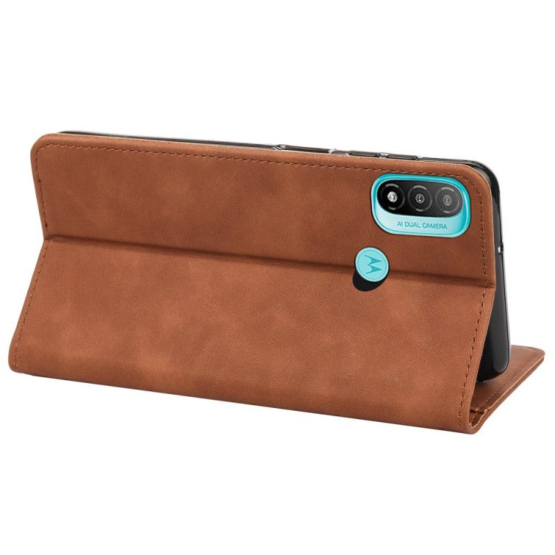 Folio Deksel Moto E20 / E30 / E40 Bicolor Business Leather Effect Beskyttelse Deksel