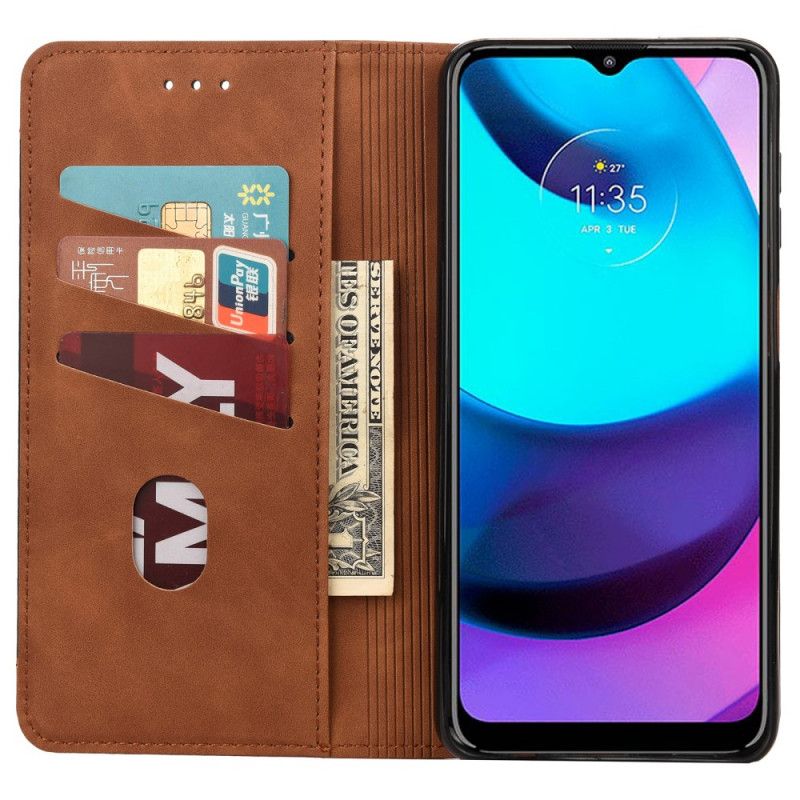 Folio Deksel Moto E20 / E30 / E40 Bicolor Business Leather Effect Beskyttelse Deksel