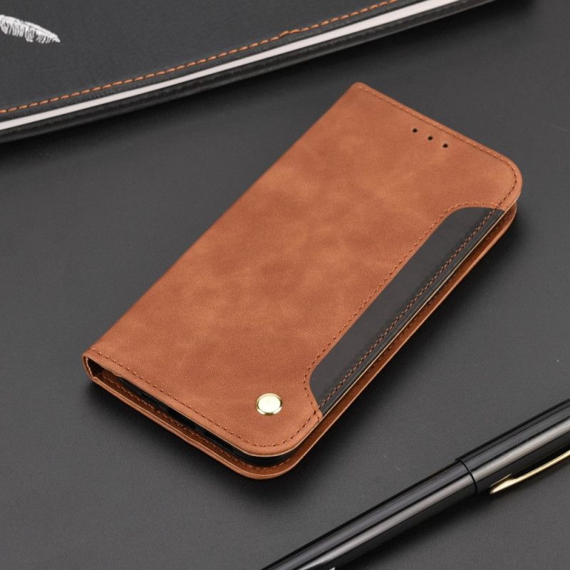 Folio Deksel Moto E20 / E30 / E40 Bicolor Business Leather Effect Beskyttelse Deksel