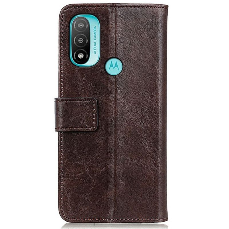 Folio Deksel Moto E20 / E30 / E40 Khazneh Elegance Leather Style Beskyttelse Deksel