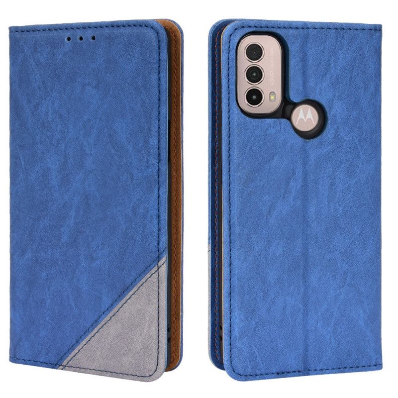 Folio Deksel Moto E20 / E30 / E40 Kunstskinn Bicolor Oblique