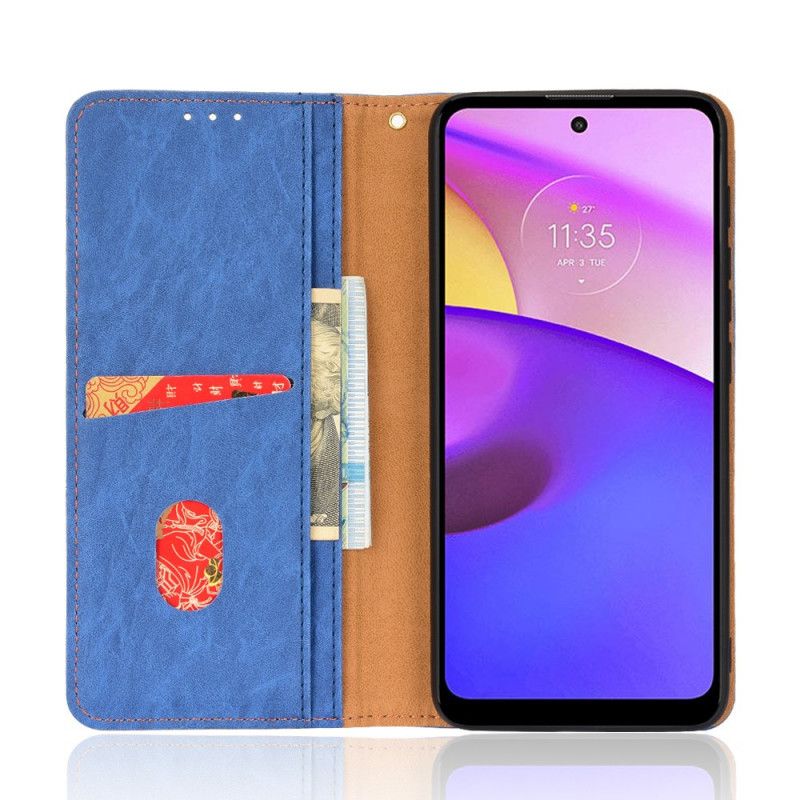 Folio Deksel Moto E20 / E30 / E40 Kunstskinn Bicolor Oblique