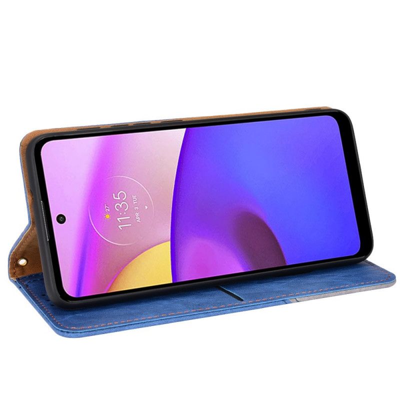 Folio Deksel Moto E20 / E30 / E40 Kunstskinn Bicolor Oblique