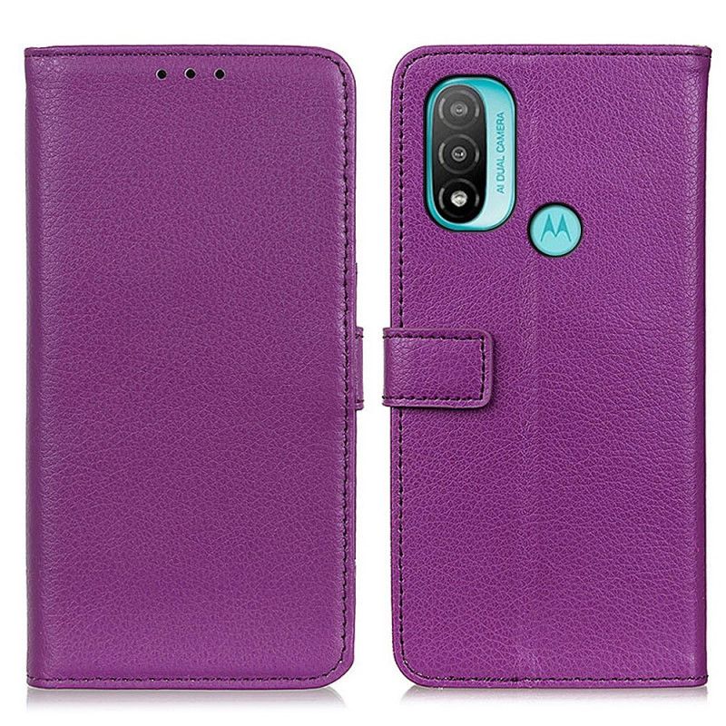 Folio Deksel Moto E20 / E30 / E40 Lychee Texture