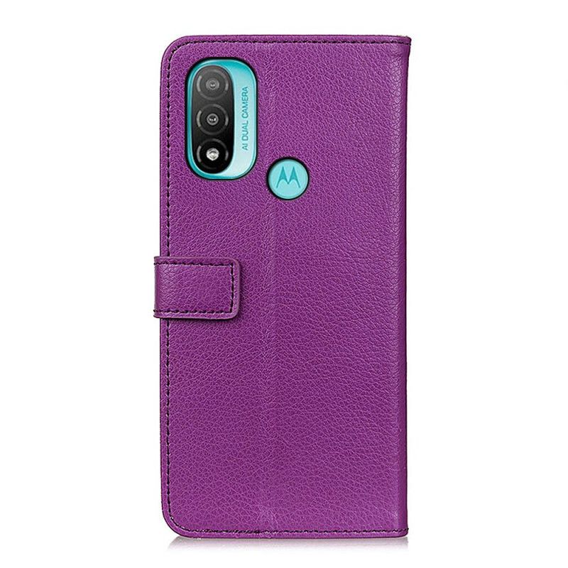 Folio Deksel Moto E20 / E30 / E40 Lychee Texture