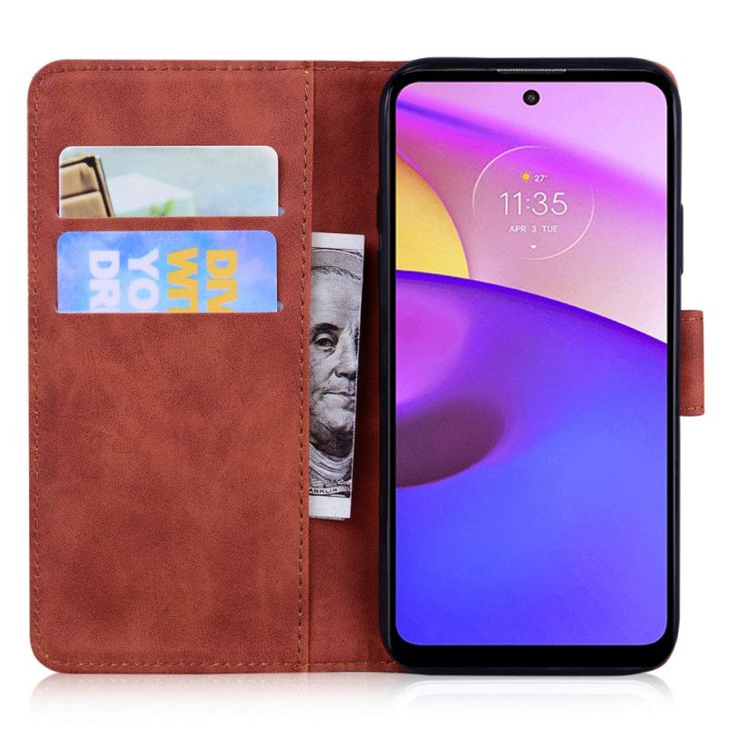 Folio Deksel Moto E20 / E30 / E40 Monokrom Skinneffekt