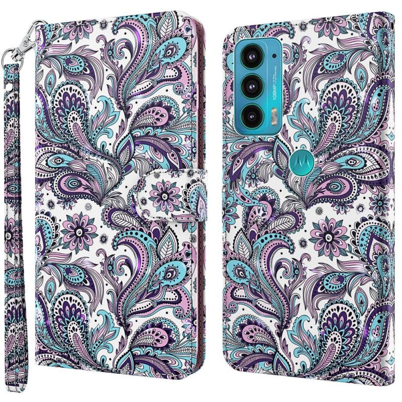 Folio Deksel Moto E20 / E30 / E40 Paisley-mønster