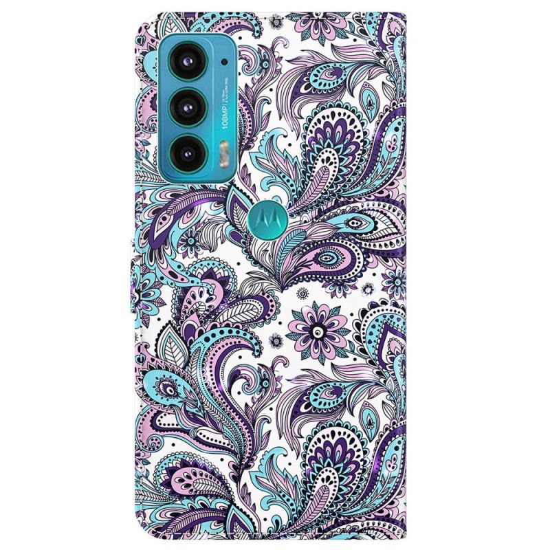 Folio Deksel Moto E20 / E30 / E40 Paisley-mønster