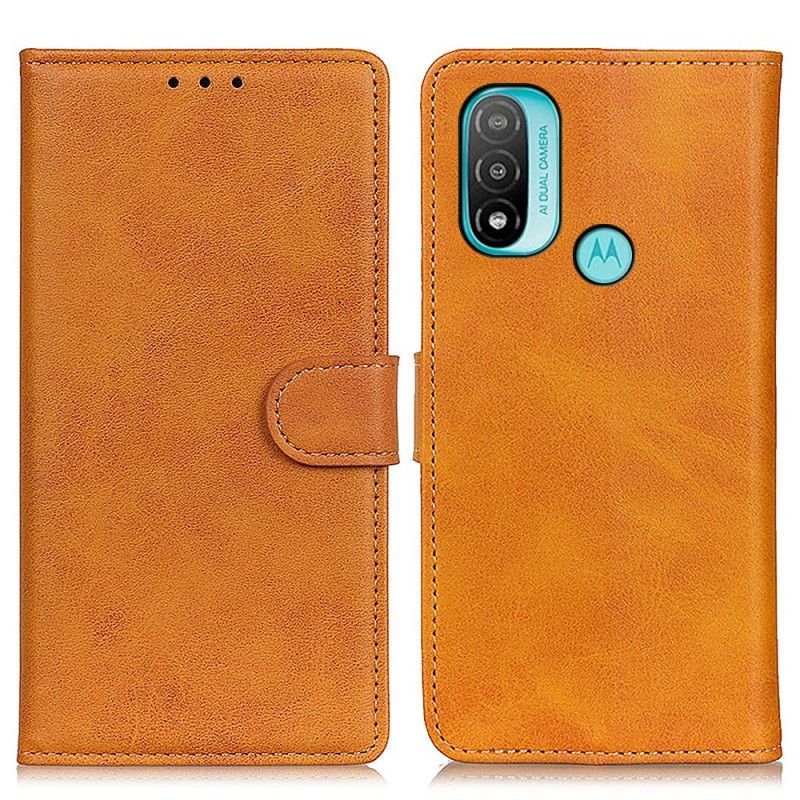 Folio Deksel Moto E20 / E30 / E40 Retro Matt Skinneffekt Beskyttelse Deksel