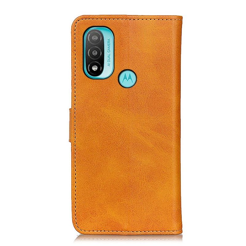 Folio Deksel Moto E20 / E30 / E40 Retro Matt Skinneffekt Beskyttelse Deksel