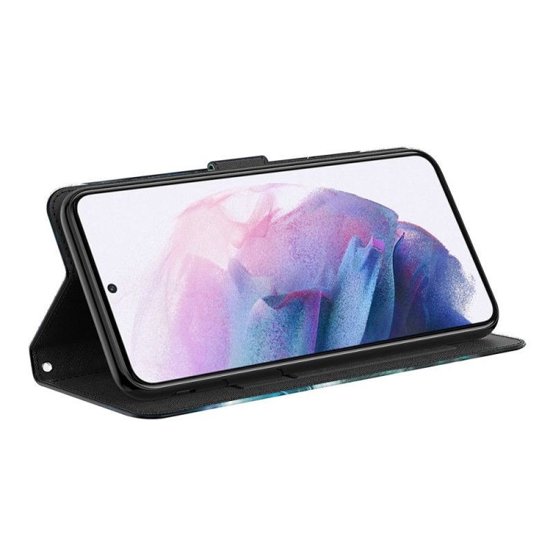 Folio Deksel Moto E20 / E30 / E40 Rosa Tre Og Svart Katt