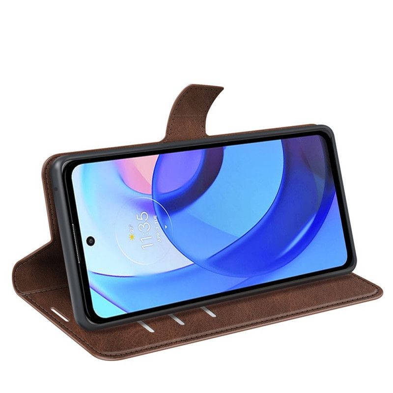 Folio Deksel Moto E20 / E30 / E40 Slank Ekstrem Skinneffekt