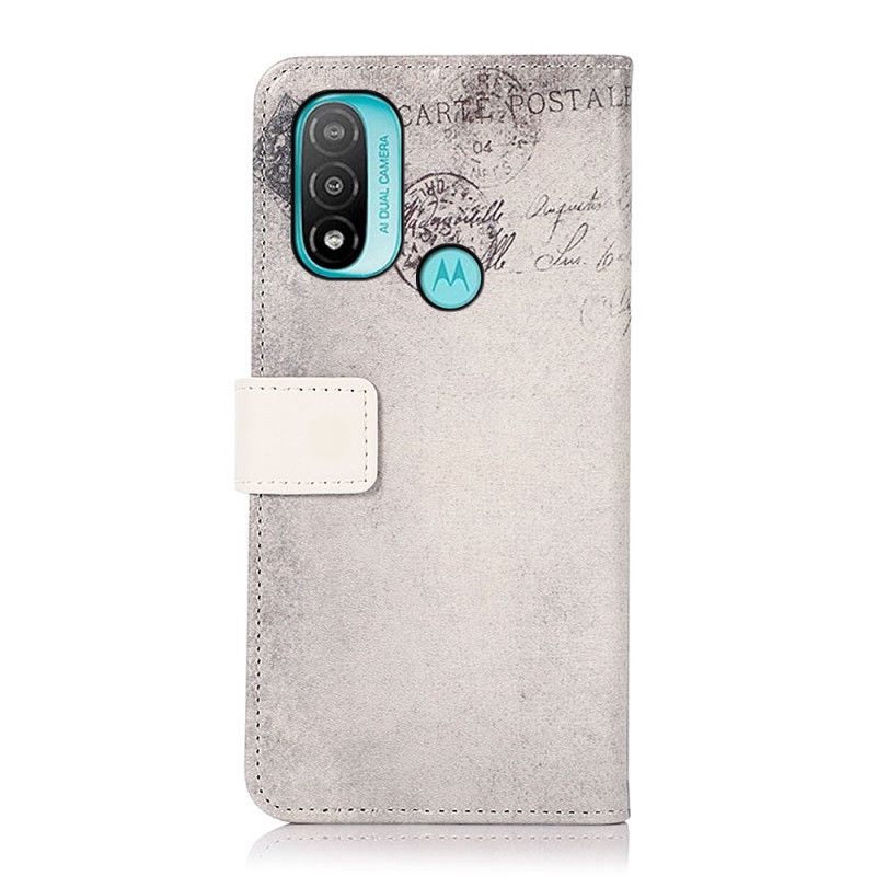 Folio Deksel Moto E20 / E30 / E40 Traveler Cat