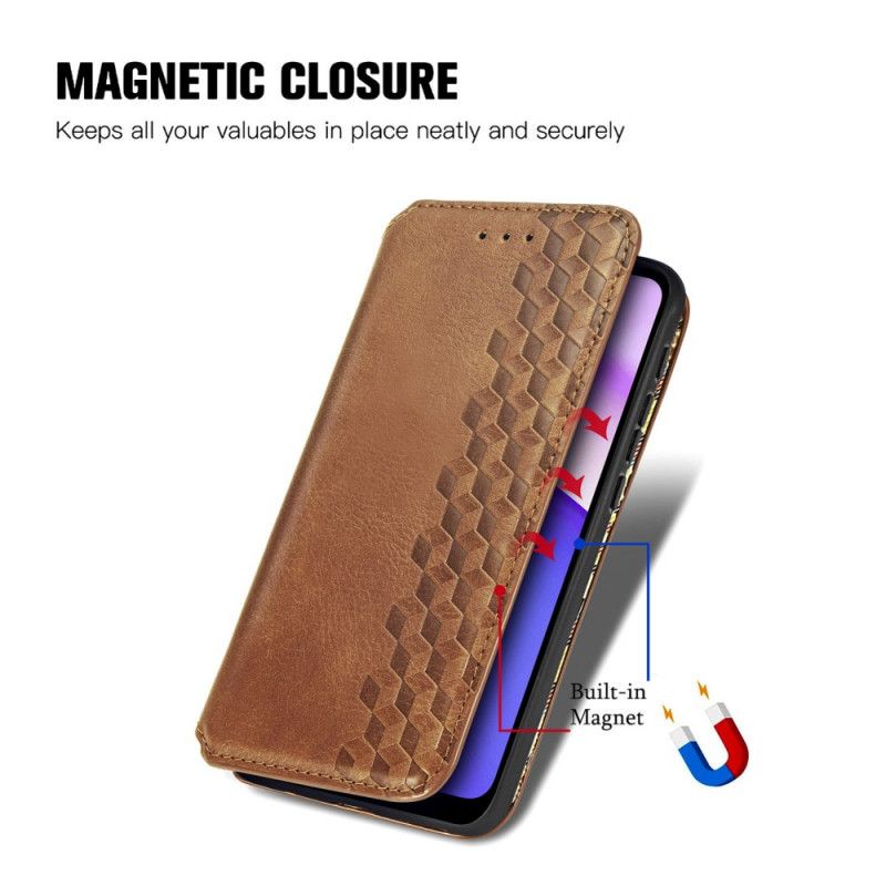 Folio Deksel Til Moto E20 / E30 / E40 Leather Effect Diamond Texture