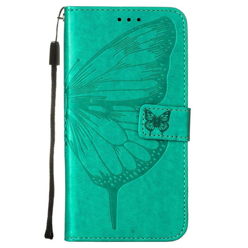 Lærdeksel Folio Deksel Moto E20 / E30 / E40 Mobildeksel Butterfly Design