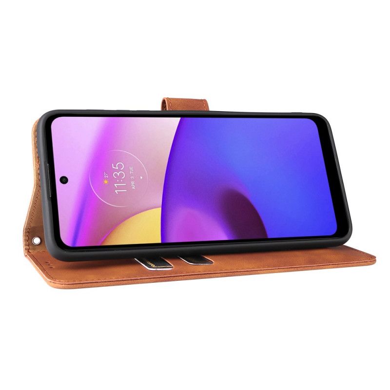 Lærdeksel Folio Deksel Moto E20 / E30 / E40 Skin-touch