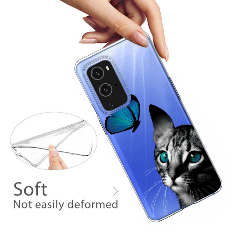 Deksel for OnePlus 9 Pro Katt Og Sommerfugl