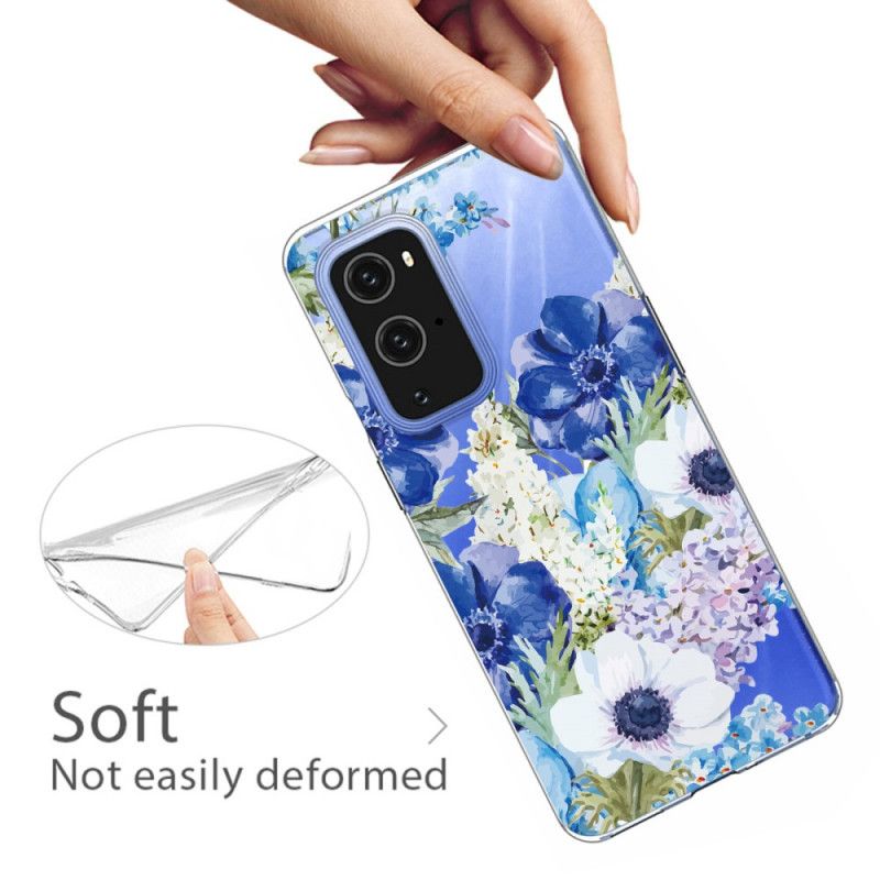 Deksel OnePlus 9 Pro Akvarellblå Blomster