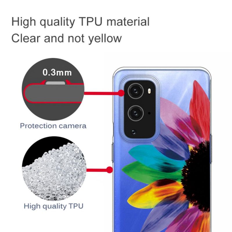 Deksel OnePlus 9 Pro Farget Blomst Anti-fall