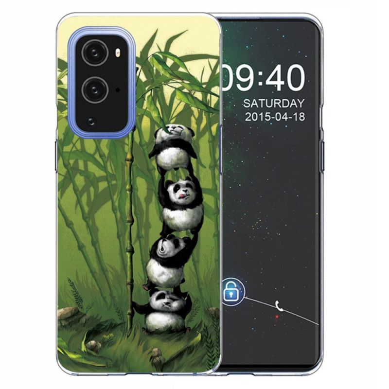 Deksel OnePlus 9 Pro Grønn Haug Med Pandaer Anti-fall