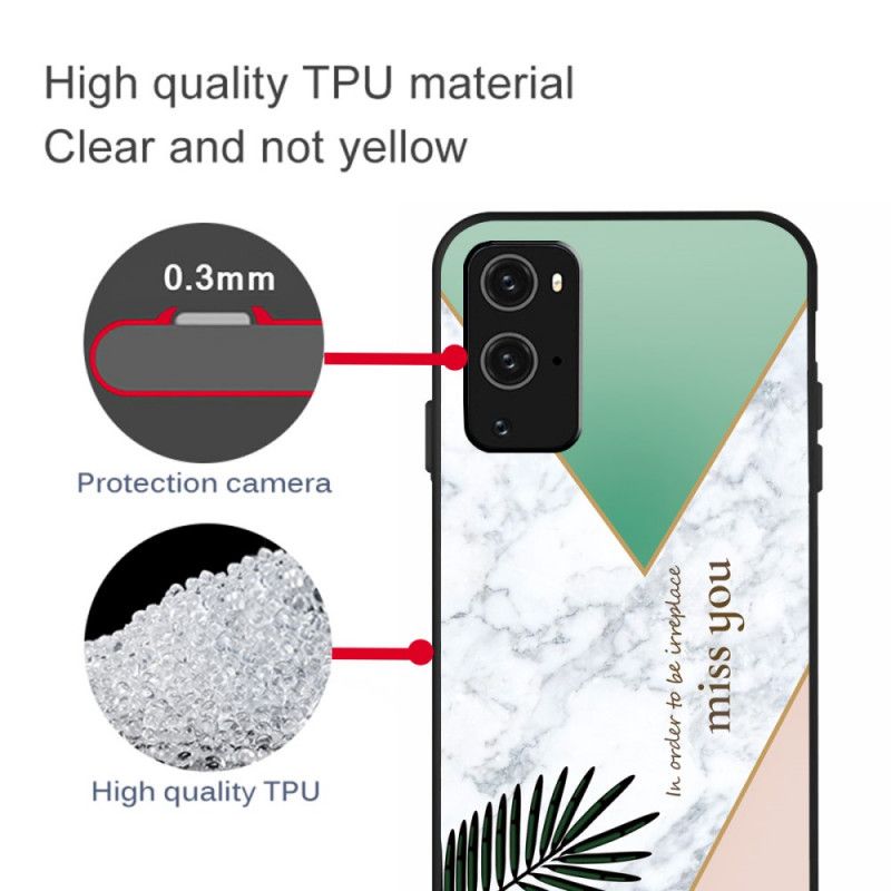 Deksel OnePlus 9 Pro Hvit Stilisert Marmor