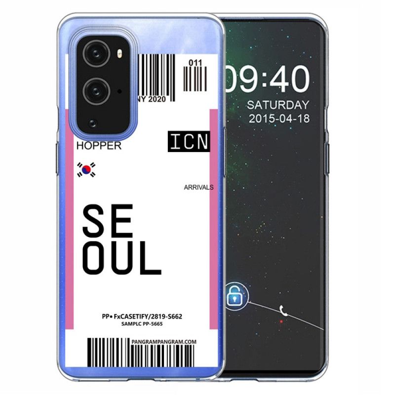 Deksel OnePlus 9 Pro Magenta Mobildeksel Boardingkort Til Seoul