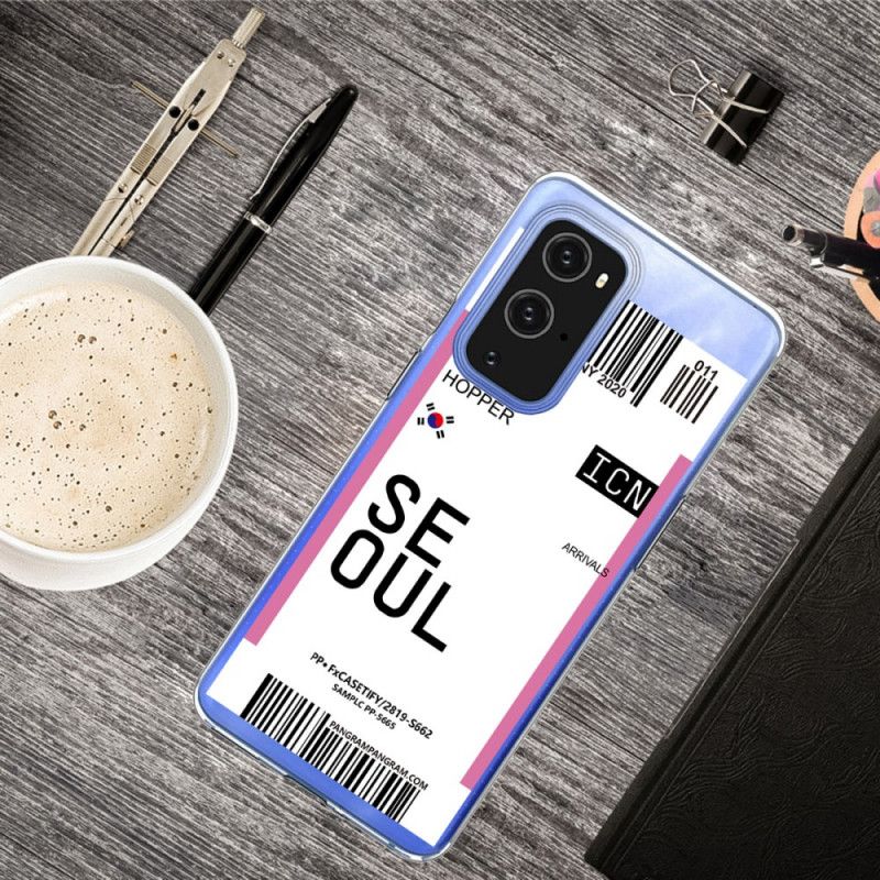 Deksel OnePlus 9 Pro Magenta Mobildeksel Boardingkort Til Seoul